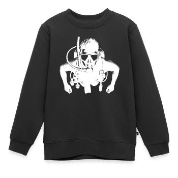 Sport Diver with Equipment Equipment - Kids Premium Organic Sweatshirt - black - Front - AI Model Kid Female (0cm)