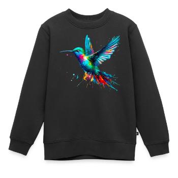 Colibri - Sweat Premium enfant bio - noir - Devant - AI Model Kid Female (0cm)