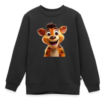 Fröhlicher Begleiter mit strahlenden Augen - Kinder Premium Organic Sweatshirt - Schwarz - Vorne - AI Model Kid Female (0cm)