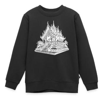 Exotique Jolie Thaïlande Temple - Sweat Premium enfant bio - noir - Devant - AI Model Kid Female (0cm)