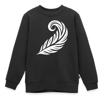 Stylo à encre incurvé - Sweat Premium enfant bio - noir - Devant - AI Model Kid Female (0cm)