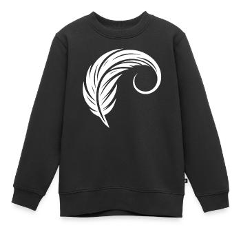 Stylo élégant incurvé encres de tatouage - Sweat Premium enfant bio - noir - Devant - AI Model Kid Female (0cm)