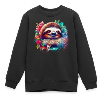 Paresse - Sweat Premium enfant bio - noir - Devant - AI Model Kid Female (0cm)