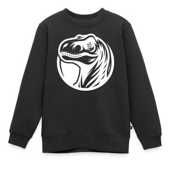Grinsender Raptor Logo Style - Kinder Premium Organic Sweatshirt - Schwarz - Vorne - AI Model Kid Female (0cm)