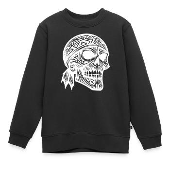 Costume de pirate crâne dans le Style de tatouage tribal - Sweat Premium enfant bio - noir - Devant - AI Model Kid Female (0cm)