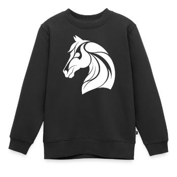 Eleganter Pferdekopf - Kinder Premium Organic Sweatshirt - Schwarz - Vorne - AI Model Kid Female (0cm)