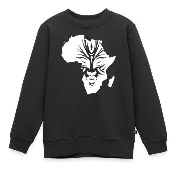 Afrika Kontinent Masken Schmuck Tattoo - Kinder Premium Organic Sweatshirt - Schwarz - Vorne - AI Model Kid Female (0cm)