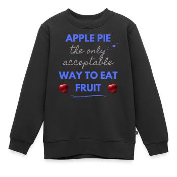 Cursive Letter on Apple Pies - Kids Premium Organic Sweatshirt - black - Front - AI Model Kid Female (0cm)