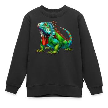 Iguane - Sweat Premium enfant bio - noir - Devant - AI Model Kid Female (0cm)