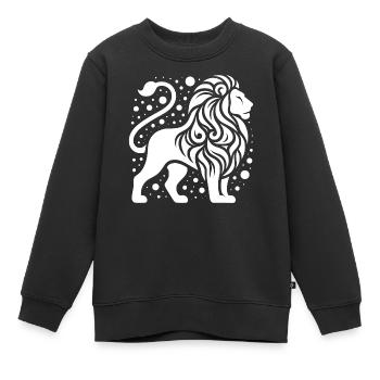 Lion fier à la crinière sauvage - Sweat Premium enfant bio - noir - Devant - AI Model Kid Female (0cm)