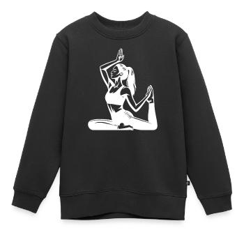 Yoga Woman à Recharge Your Batteries Find Balance - Sweat Premium enfant bio - noir - Devant - AI Model Kid Female (0cm)