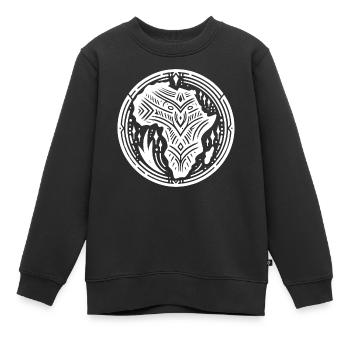 Bijoux de style tatouage vintage du continent africain - Sweat Premium enfant bio - noir - Devant - AI Model Kid Female (0cm)