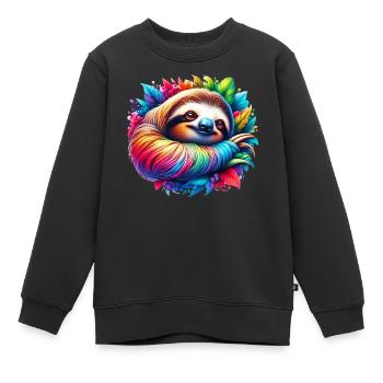 Paresse - Sweat Premium enfant bio - noir - Devant - AI Model Kid Female (0cm)