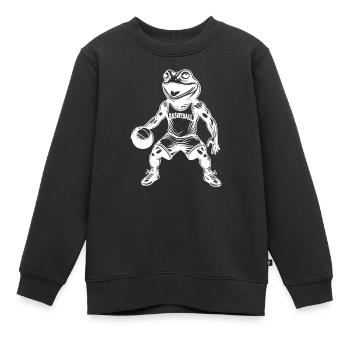 Funny Basketball Training Competition Frog - Kids Premium Organic Sweatshirt - black - Front - AI Model Kid Female (0cm)