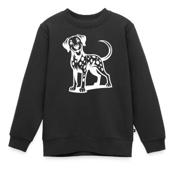 Knuffiger Dalmatiner Hund Lustiger Vierbeiner - Kinder Premium Organic Sweatshirt - Schwarz - Vorne - AI Model Kid Female (0cm)