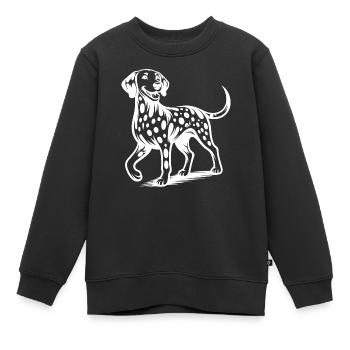 Vierbeiner Hunde Flecken Dalmatiner Porträt - Kinder Premium Organic Sweatshirt - Schwarz - Vorne - AI Model Kid Female (0cm)