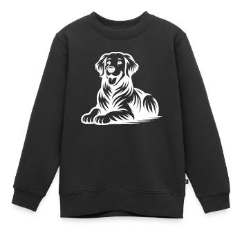 Vierbeiner Hunde Golden Retriever Porträt - Kinder Premium Organic Sweatshirt - Schwarz - Vorne - AI Model Kid Female (0cm)