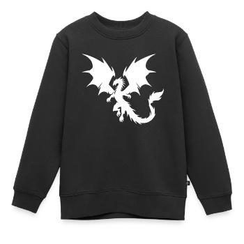 Fliegender Drache mit riesigen Schwingen - Kinder Premium Organic Sweatshirt - Schwarz - Vorne - AI Model Kid Female (0cm)