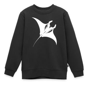 Eleganter riesiger Mantarochen im Unterwasser Flug - Kinder Premium Organic Sweatshirt - Schwarz - Vorne - AI Model Kid Female (0cm)