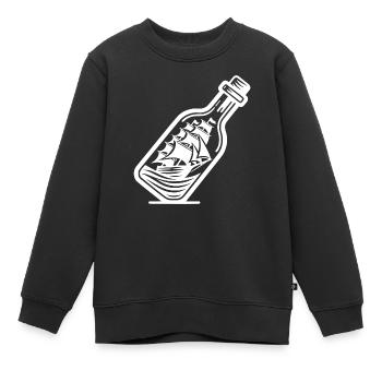 Ship in bottle Bottle ship Sailing ship - Kids Premium Organic Sweatshirt - black - Front - AI Model Kid Female (0cm)