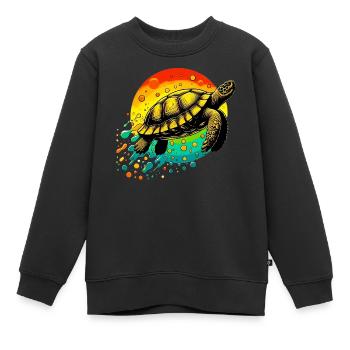 Tortue - Sweat Premium enfant bio - noir - Devant - AI Model Kid Female (0cm)