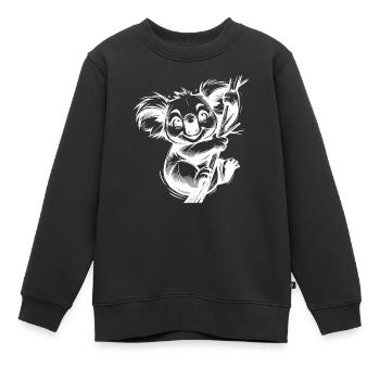 Dessin au crayon Koala pour enfants australiens - Sweat Premium enfant bio - noir - Devant - AI Model Kid Female (0cm)