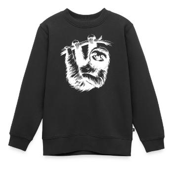 Traîner avec le dessin au crayon de la paresse de yoga - Sweat Premium enfant bio - noir - Devant - AI Model Kid Female (0cm)
