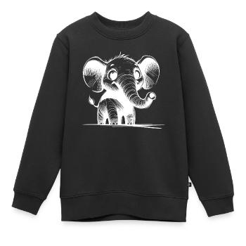 Mignon bébé éléphant avec de grandes oreilles - Sweat Premium enfant bio - noir - Devant - AI Model Kid Female (0cm)