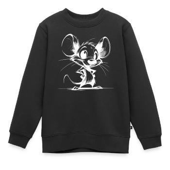 Petite souris avec de grands yeux et de grandes oreilles - Sweat Premium enfant bio - noir - Devant - AI Model Kid Female (0cm)