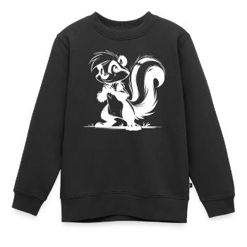 Skunk Enfants Bébé Dessin - Sweat Premium enfant bio - noir - Devant - AI Model Kid Female (0cm)