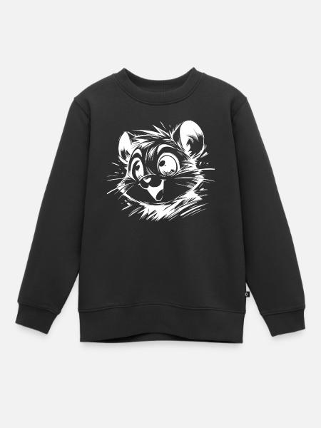 Dessins de hamster d’enfants joyeux - Sweat Premium enfant bio - noir