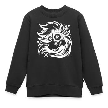 Lustiges Pferd mit großen Augen - Kinder Premium Organic Sweatshirt - Schwarz - Vorne - AI Model Kid Female (0cm)