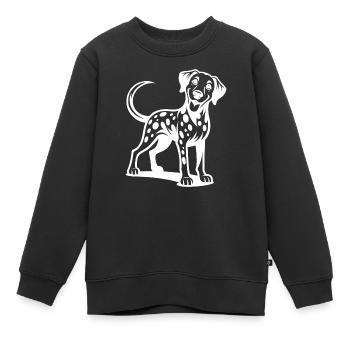 Lustiger Vierbeiner Knuffiger Dalmatiner Hund - Kinder Premium Organic Sweatshirt - Schwarz - Vorne - AI Model Kid Female (0cm)