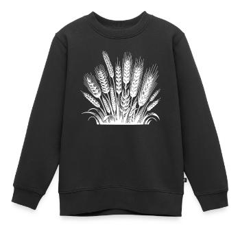 Blé et seigle Céréales Épis de maïs - Sweat Premium enfant bio - noir - Devant - AI Model Kid Female (0cm)