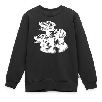 Small Dog Pack as Portrait - Kids Premium Organic Sweatshirt - black - Front - AI Model Kid Female (0cm)