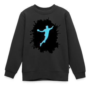 splatter handball - Kinder Premium Organic Sweatshirt - Schwarz - Vorne - AI Model Kid Female (0cm)