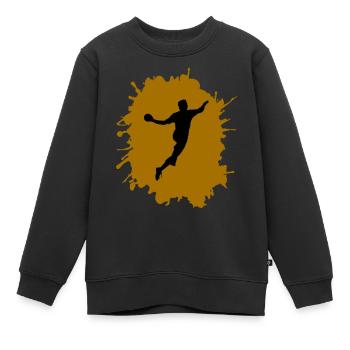 splatter handball - Kinder Premium Organic Sweatshirt - Schwarz - Vorne - AI Model Kid Female (0cm)