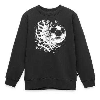 Hammer Fußball Schuss Verein Logo Wand Zerstörung - Kinder Premium Organic Sweatshirt - Schwarz - Vorne - AI Model Kid Female (0cm)