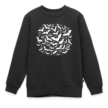 Fliegende Fledermäuse als Schwarm in der Nacht - Kinder Premium Organic Sweatshirt - Schwarz - Vorne - AI Model Kid Female (0cm)
