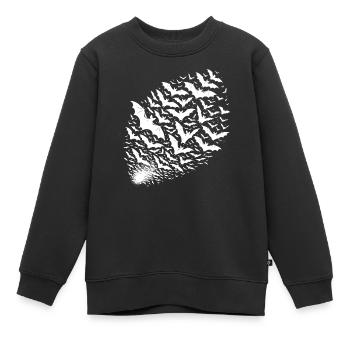 Riesiger Fledermaus Schwarm von Fledermäusen - Kinder Premium Organic Sweatshirt - Schwarz - Vorne - AI Model Kid Female (0cm)