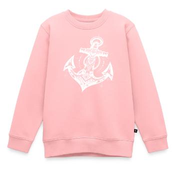 Eleganter Tattoo Style Anker - Kinder Premium Organic Sweatshirt - Rosa - Vorne - AI Model Kid Female (0cm)