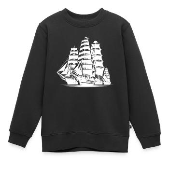 Gewaltige Segelschiffe auf dem Weg in den Hafen - Kinder Premium Organic Sweatshirt - Schwarz - Vorne - AI Model Kid Female (0cm)