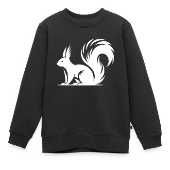 Putzige süsses Eichhörnchen Zeichnung - Kinder Premium Organic Sweatshirt - Schwarz - Vorne - AI Model Kid Female (0cm)