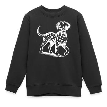 Knuffiges Hunde Vierbeiner Dalmatiner Porträt - Kinder Premium Organic Sweatshirt - Schwarz - Vorne - AI Model Kid Female (0cm)