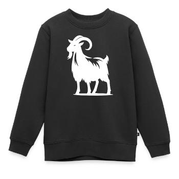 Boby bouc têtu avec des cornes portrait - Sweat Premium enfant bio - noir - Devant - AI Model Kid Female (0cm)