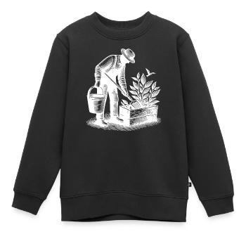 Hobbygärtner bei Gartenarbeit - Kinder Premium Organic Sweatshirt - Schwarz - Vorne - AI Model Kid Female (0cm)