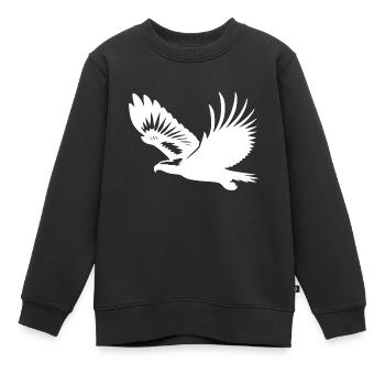 Seeadler auf breiten Schwingen im Aufwind - Kinder Premium Organic Sweatshirt - Schwarz - Vorne - AI Model Kid Female (0cm)