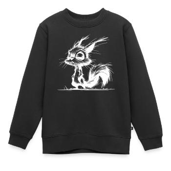 Eichhörnchen total verpennt und verschlafene Augen - Kinder Premium Organic Sweatshirt - Schwarz - Vorne - AI Model Kid Female (0cm)