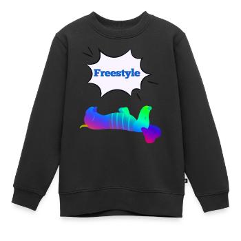 Freestyle Dackel - Kinder Premium Organic Sweatshirt - Schwarz - Vorne - AI Model Kid Female (0cm)