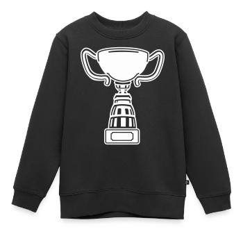 Pokal - Kinder Premium Organic Sweatshirt - Schwarz - Vorne - AI Model Kid Female (0cm)